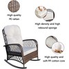 Lyngins Outdoor Rattan Nursery Rocking Chair,Upholstered Glider Rocking Chair with Wide Armrests,Polyester Accent Chair for Living Room - 4 of 4