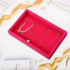 Unique Bargains Velvet Jewelry Tray Empty Stackable Tray Box for Rings Earrings Necklace Bracelet Pendants 1 Pc - 2 of 4