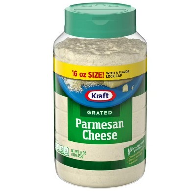 Kraft 100% Grated Parmesan Cheese Shaker, 16 oz Bottle (Pack of 2)