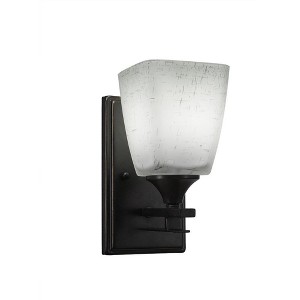 Toltec Lighting Uptowne 1 - Light Sconce in  Dark Granite with 4.5" Square White Muslin Shade - 1 of 1