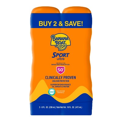 Banana Boat Ultra Sport Sunscreen Lotion - Spf 50 - 16 Fl Oz/2ct : Target