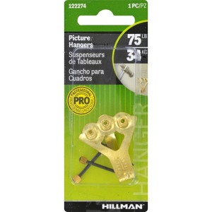 Hillman AnchorWire Brass-Plated Classic Picture Hanger 75 lb 1 pk (Case of 10) - 1 of 1