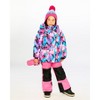 Deux par Deux Girl Two-Piece Play Snowsuit Flash Coral with Butterfly Print Jacket - 2 of 4