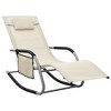 vidaXL Sun Lounger Textilene Cream and Gray - 2 of 4