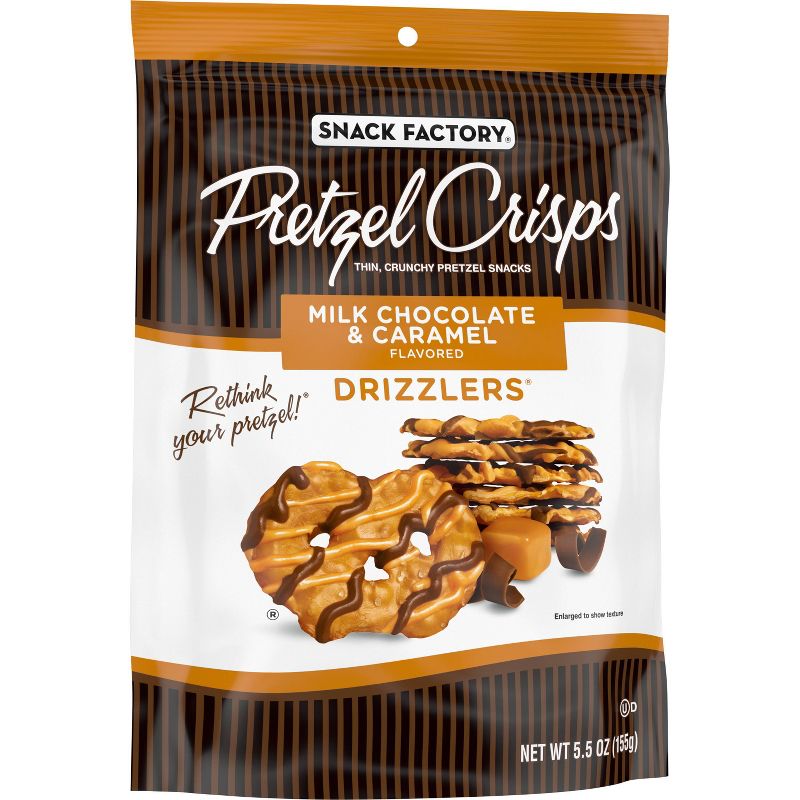 Snack Factory Pretzel Crisps Drizzlers Milk Chocolate &#38; Caramel Drizzled Pretzels - 5.5oz, 3 of 5
