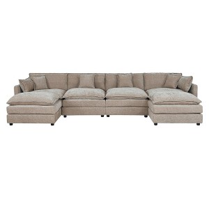 NicBex Couches for Living Room Deep Seat Sofa Couch Upholstered 2 Seater Sleeper Loveseat Sofa with 4 Pillows for Bedroom - 1 of 4