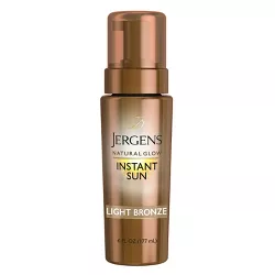 Jergens Natural Glow Instant Sun Sunless Tanning Mousse, Light Bronze Tan, Sunless Tanner Mousse - 6 fl oz