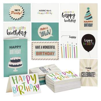 Best Paper Greetings 120 Pack Assorted Birthday Greeting Cards with Envelopes, 12 Designs, Blank Inside, Bulk Boxed Set, 4x6 In