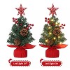 TackView Mini Christmas Tree with Top Star & Lights, Tabletop Artificial Christmas Tree with Red Berries & Pine Cones, for Holiday Decorations - 4 of 4
