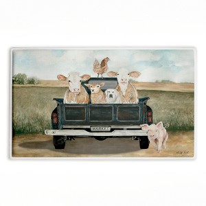 Stupell Industries Ready For A Ride Animals Printed Plush Bath Mat And Bath Rug, Design By Cindy Jacobs, 18"X30" - 1 of 4