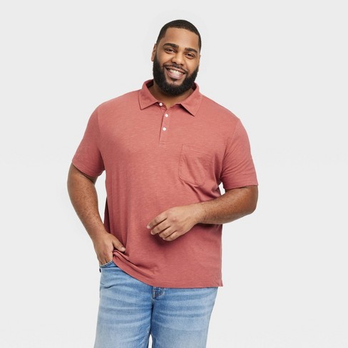 Men's Big u0026 Tall Regular Fit Short Sleeve Slub Jersey Polo Shirt -  Goodfellow u0026 Co™ Red 5xlt : Target
