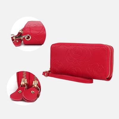 MKF Collection Ellie Genuine Leather Flower-Embossed Women’s Wristlet Wallet by Mia K - Lavender — фото 4