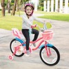 Costway 14/16/18 Inch Kids Bike with Basket Doll Seat & Colorful Streamers 2 Training Wheels Pink - 4 of 4