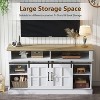 SAINTCY 58 Inch TV Stand with Storage Cabinet and Shelves - 2 of 4