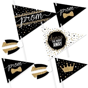 Big Dot of Happiness Prom - Triangle Prom Night Party Photo Props - Pennant Flag Centerpieces - Set of 20 - 1 of 4