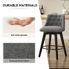 25"Counter Height Swivel Bar Stools Set of 2,Adjustable Stools with Button Tufted Back & Linen Upholstered for Kitchen Island,Dining Room-Tanpinhause - 3 of 4