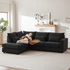 100.2" Linen Modular L-Shaped Sectional Sofa with Movable Ottoman, 5 Cushions & 4 Lumbar Pillows - 3 of 4