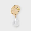 Gold Shell Post Pearl Drop Earrings - A New Day™ - 3 of 3