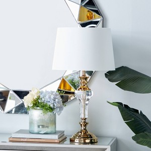 27" x 15" Glam Glass Table Lamp Gold - Olivia & May - 1 of 4