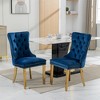 Dronkon Modern Velvet Dining Chairs Set of 2, High-End Tufted Upholstery with Gold Stainless Steel Legs & Nailhead Trim - 3 of 4