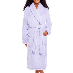 ADR Women's Plush Robe, Women's Plush Bathrobe, Fuzzy Pink Purple Comfy Robe Woman - 1 of 4