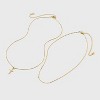 Beloved + Inspired 14K Gold Dipped Cross Pendant Necklace Set 2pc - Gold: Brass Multi-Strand, Lobster Clasp - 2 of 4