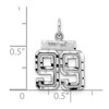Black Bow Jewelry Sterling Silver, Varsity Collection, Small D/C Pendant, Number 99 - 3 of 4