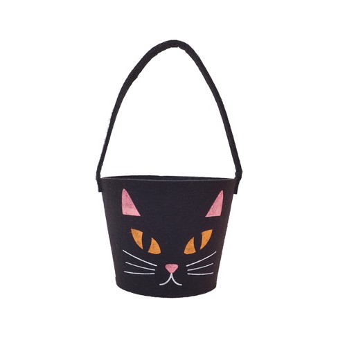 Gallerie II Cute Halloween Cat Felt Candy Basket Bucket with Soft Handle - image 1 of 2