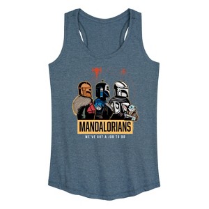 Women's - Star Wars - The Mandalorian Mando Space Graphic Racerback Tank - 1 of 4