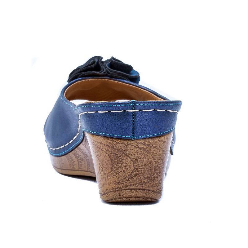 GC Shoes Sydney Flower Comfort Slide Wedge Sandals, 3 of 9