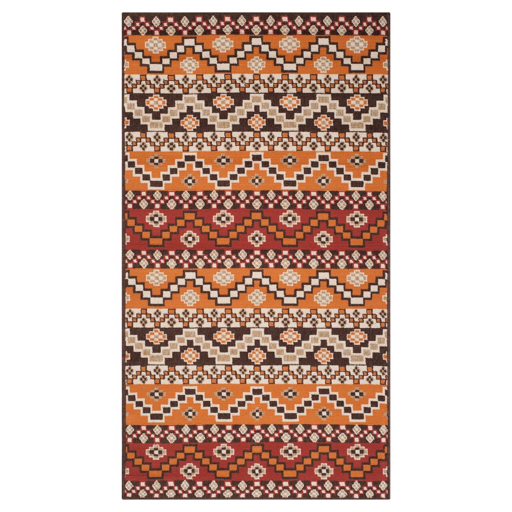 Elche Accent Rug - Red/Chocolate (2'7inx5') - Safavieh