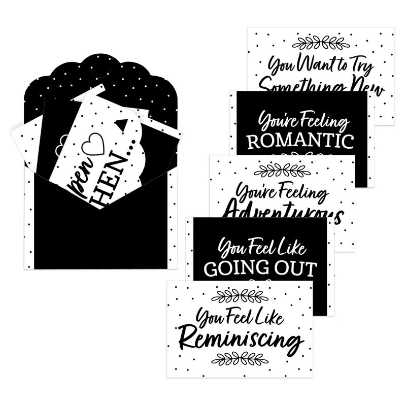 Big Dot of Happiness Black and White Wedding - Date Night Cards for Couples Gift Box Kit - Open When Letters - Set of 8, 1 of 10