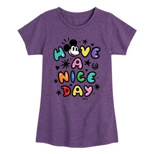 Girls' - Disney - Mickey Mouse Fitted Short Sleeve Graphic T-Shirt - 1 of 4