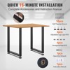 VEVOR 28 Inch Adjustable Furniture Legs, Square Reinforced Steel Office Table legs Set of 2 for DIY, Max Load 1000 lbs Heavy Duty Desk Legs, Black - 3 of 4