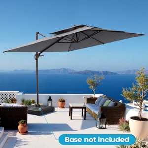 Crestlive Products 10FT Square Double Top Cantilever Umbrella Outdoor UV30+ 360 Degree Rotation Offset Umbrella 6 Heights Adjustable - 1 of 4