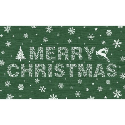 Fulvari Christmas Doormat Merry Christmas Door Mat Snowflakes Non-Slip Indoor Outdoor Front Door Doormat Living Room Bedroom