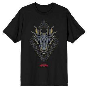 House Of The Dragon Dragon Head Logo Men's Black T-shirt - 1 of 1