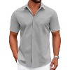 COOFANDY Mens Dress Shirts Short Sleeve Business Casual Shirts Regular Fit Casual Button Down Untucked Shirts - 3 of 4