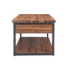Claremont Rustic Wood Coffee Table with Low Shelf Dark Brown - Alaterre Furniture: Steel Frame, Acacia Surface - 4 of 4