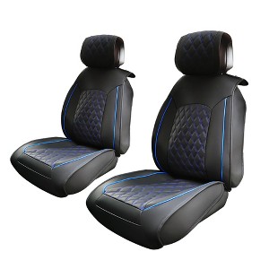 Unique Bargains Waterproof Faux Leather Car Front Seat Covers for Ford F-150 Crew Cab 2009-2023 2 Pcs - 1 of 4