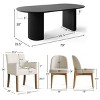 9-Piece Oval Dining Table Set, 79'' Black Pedestal Table with 6 Armless & 2 Armrest Upholstered Chairs, Modern Dining Room Set-Maison Boucle - 2 of 4