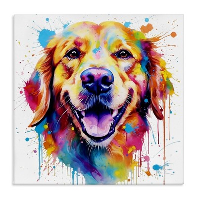 Stupell Industries Happy Dog Paint Drip, 24" x 24"