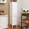 Tangkula Tall Freestanding Bathroom Storage Cabinet with 5-Tier&2 doors for living room&bathroom - 2 of 4