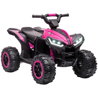 Aosom 12V Kids ATV Quad Car with Forward & Backward Function, Four Wheeler for Kids with Wear-Resistant Wheels, Music