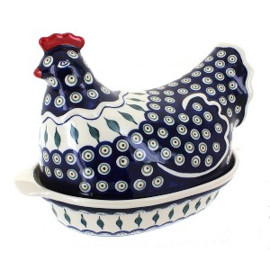Blue Rose Polish Pottery 1773 Zaklady Hen Baker - 1 of 1