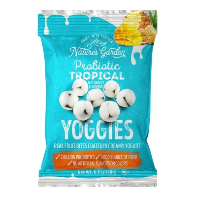 Nature's Garden Snacks Probiotic Yoggies Tropical Fruit Snacks Bag - 8.5oz/12ct