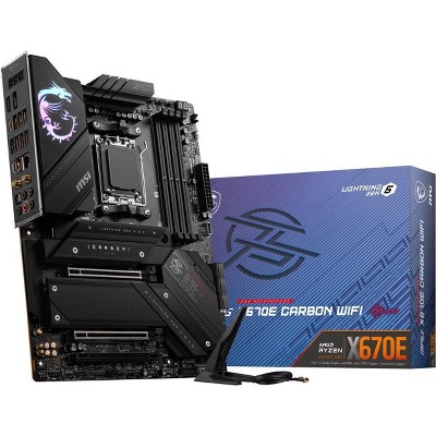 MSI MPG X670E CARBON WIFI Gaming Motherboard - AMD X670 - Socket AM5 - ATX (MPGX670ECARBONWIFI)
