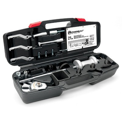 Powerbuilt 648611 Home and Mechanic 21 Piece Master Axle Puller Automotive Car Dent Removal, Vehicle Alignment Repair Service Hand Tool Kit and Case