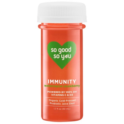 So Good So You Immunity Watermelon Strawberry Organic Probiotic Shot - 1.7 fl oz