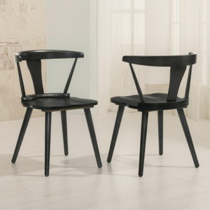 Set of 2 Rustic Farmhouse Dining Chairs with Solid Wood Frame and Natural Wood Grain, Armless Side Chairs for Kitchen or Dining Room -Panipeachy - 1 of 4